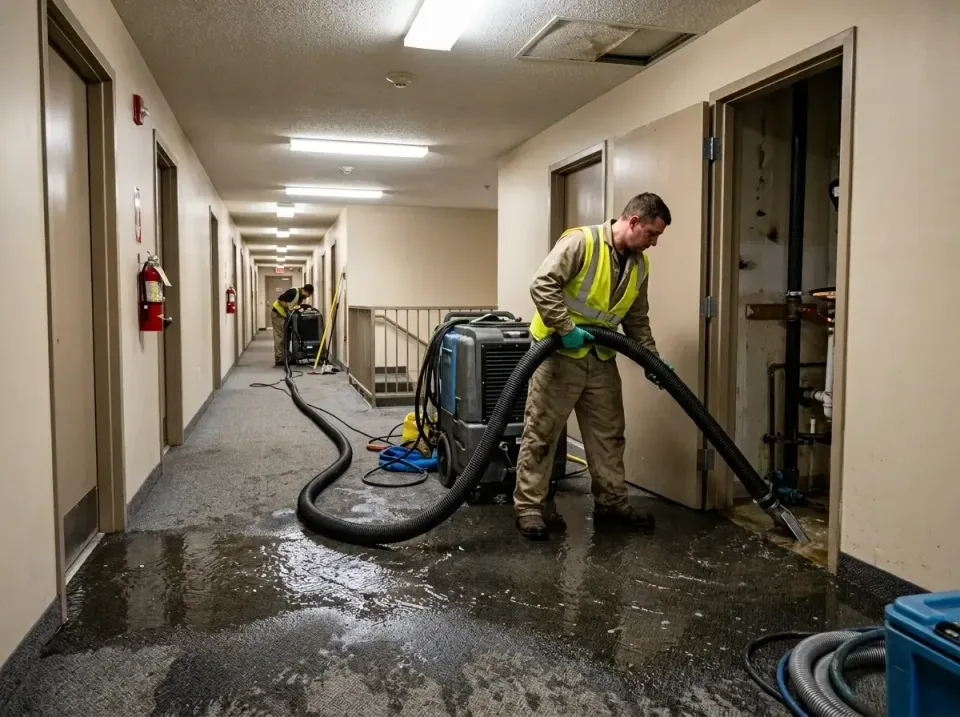 multi-unit-apartment-hallway-f-005 — frequently asked questions, Emergency Burst Pipe Water Extraction & Removal in Menomine…